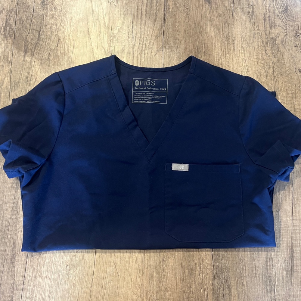 Figs Navy Blue Catarina Top XXS